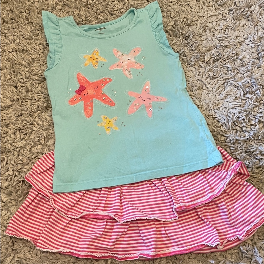2017 Gymboree “Mix ‘n Match” Starfish Outfit, Size 5T